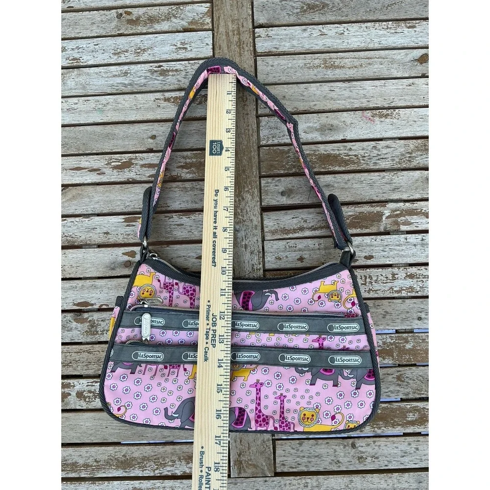 Lesportsac Tokidoki With Pink Jungle Animal Elephant Giraffe Classic Hobo Bag